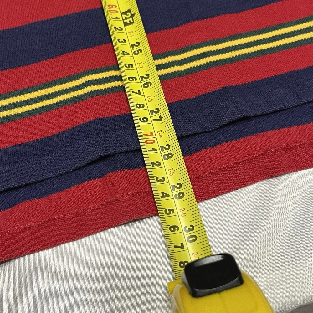 Vintage 90's Polo Ralph Lauren Polo Shirt Mens Medium Striped Made in USA